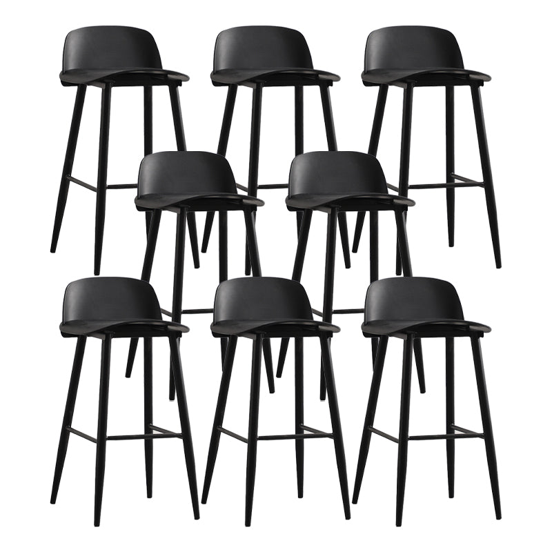 Modern Backrest Armless Counter Stool Iron Cafe Bar Stool with Acrylic Seat and Pedal Black 8 Piece Set Clearhalo 'Bar Furniture' 'Bar Stools' 'bar_stools' 'furn' 'furn_bar_stools' 'Furniture' 'Kitchen & Dining Furniture' 5173087