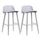 Modern Backrest Armless Counter Stool Iron Cafe Bar Stool with Acrylic Seat and Pedal Grey 2 Piece Set Clearhalo 'Bar Furniture' 'Bar Stools' 'bar_stools' 'furn' 'furn_bar_stools' 'Furniture' 'Kitchen & Dining Furniture' 5173090