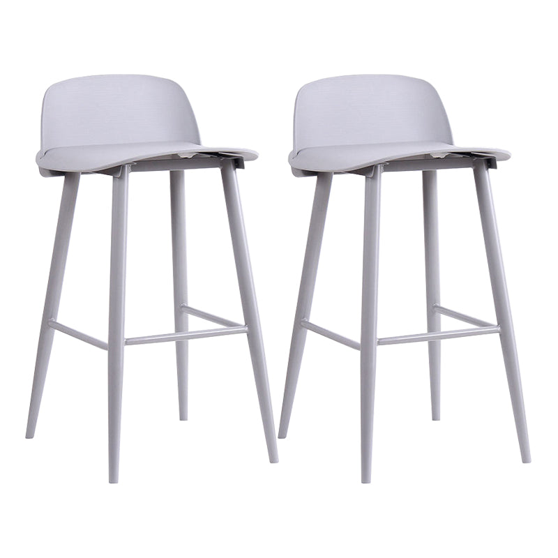 Modern Backrest Armless Counter Stool Iron Cafe Bar Stool with Acrylic Seat and Pedal Grey 2 Piece Set Clearhalo 'Bar Furniture' 'Bar Stools' 'bar_stools' 'furn' 'furn_bar_stools' 'Furniture' 'Kitchen & Dining Furniture' 5173090