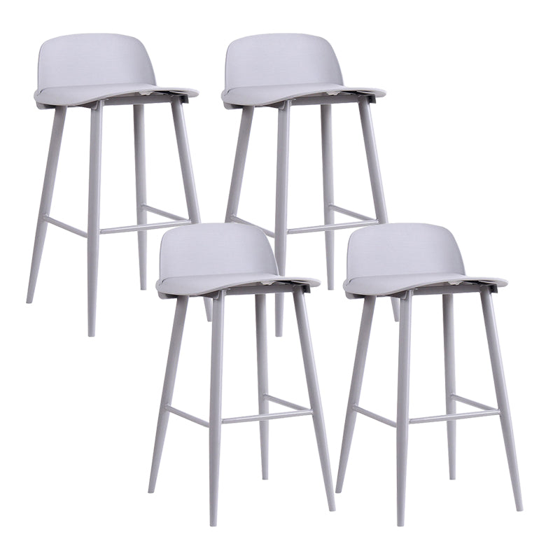 Modern Backrest Armless Counter Stool Iron Cafe Bar Stool with Acrylic Seat and Pedal Grey 4 Piece Set Clearhalo 'Bar Furniture' 'Bar Stools' 'bar_stools' 'furn' 'furn_bar_stools' 'Furniture' 'Kitchen & Dining Furniture' 5173092