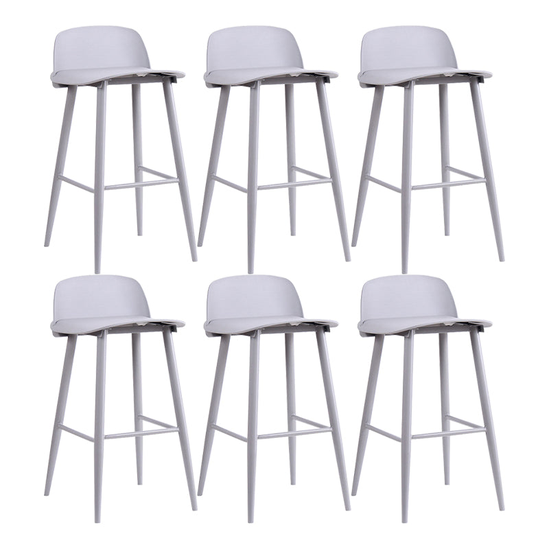Modern Backrest Armless Counter Stool Iron Cafe Bar Stool with Acrylic Seat and Pedal Grey 6 Piece Set Clearhalo 'Bar Furniture' 'Bar Stools' 'bar_stools' 'furn' 'furn_bar_stools' 'Furniture' 'Kitchen & Dining Furniture' 5173094