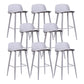 Modern Backrest Armless Counter Stool Iron Cafe Bar Stool with Acrylic Seat and Pedal Grey 8 Piece Set Clearhalo 'Bar Furniture' 'Bar Stools' 'bar_stools' 'furn' 'furn_bar_stools' 'Furniture' 'Kitchen & Dining Furniture' 5173096