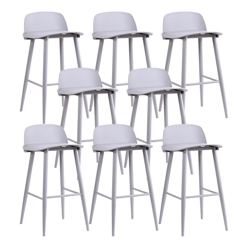 Modern Backrest Armless Counter Stool Iron Cafe Bar Stool with Acrylic Seat and Pedal Grey 8 Piece Set Clearhalo 'Bar Furniture' 'Bar Stools' 'bar_stools' 'furn' 'furn_bar_stools' 'Furniture' 'Kitchen & Dining Furniture' 5173096