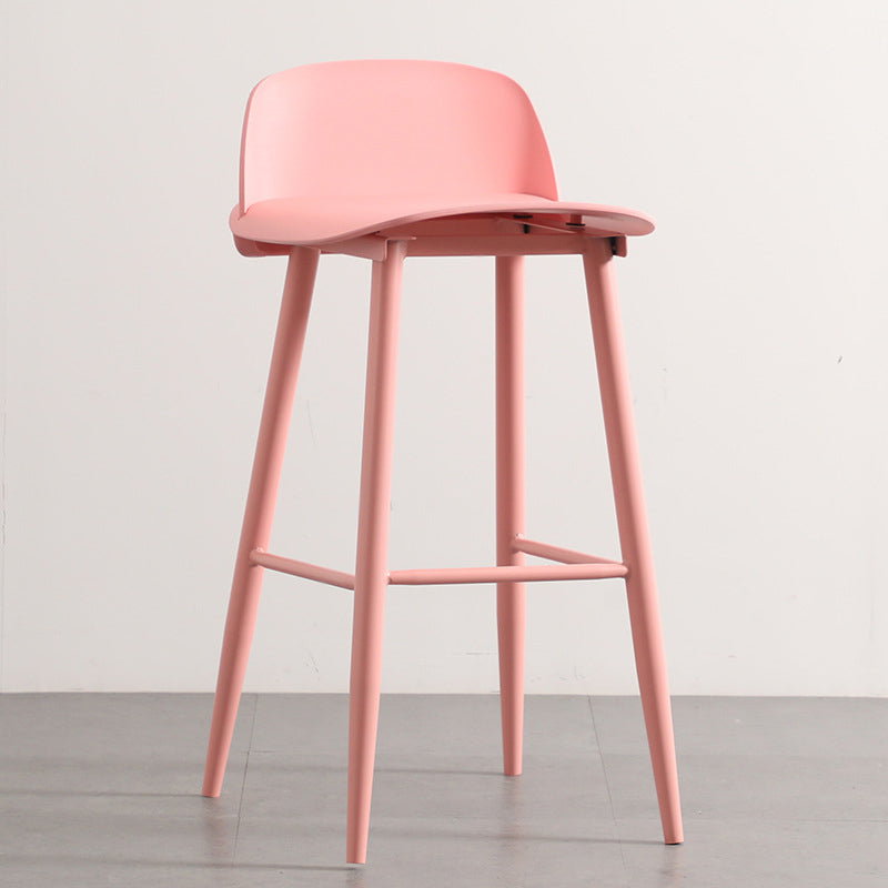 Modern Backrest Armless Counter Stool Iron Cafe Bar Stool with Acrylic Seat and Pedal Clearhalo 'Bar Furniture' 'Bar Stools' 'bar_stools' 'furn' 'furn_bar_stools' 'Furniture' 'Kitchen & Dining Furniture' 5173099