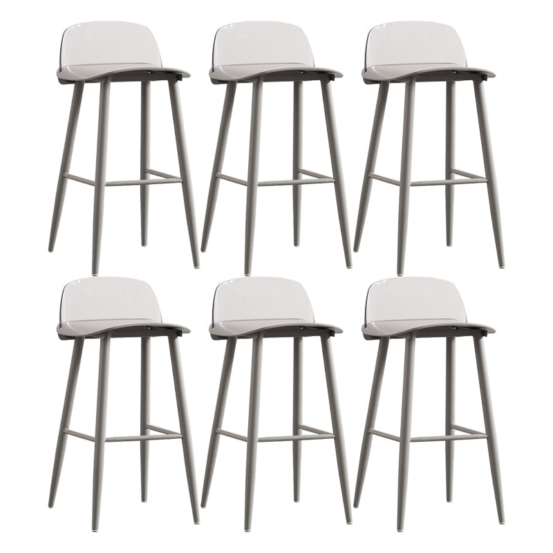 Modern Backrest Armless Counter Stool Iron Cafe Bar Stool with Acrylic Seat and Pedal Light Gray 6 Piece Set Clearhalo 'Bar Furniture' 'Bar Stools' 'bar_stools' 'furn' 'furn_bar_stools' 'Furniture' 'Kitchen & Dining Furniture' 5173102
