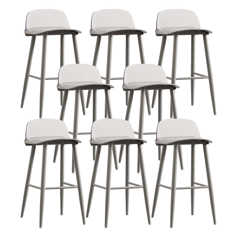 Modern Backrest Armless Counter Stool Iron Cafe Bar Stool with Acrylic Seat and Pedal Light Gray 8 Piece Set Clearhalo 'Bar Furniture' 'Bar Stools' 'bar_stools' 'furn' 'furn_bar_stools' 'Furniture' 'Kitchen & Dining Furniture' 5173104