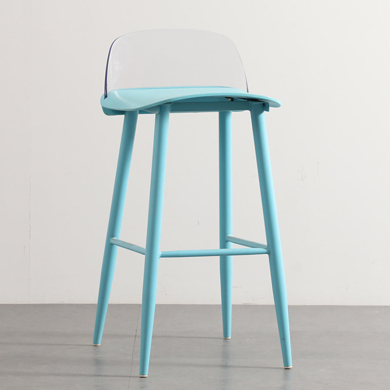 Modern Backrest Armless Counter Stool Iron Cafe Bar Stool with Acrylic Seat and Pedal Clearhalo 'Bar Furniture' 'Bar Stools' 'bar_stools' 'furn' 'furn_bar_stools' 'Furniture' 'Kitchen & Dining Furniture' 5173105