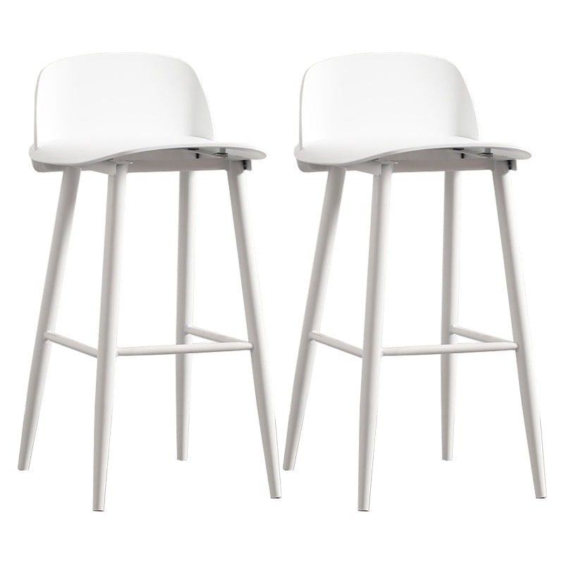 Modern Backrest Armless Counter Stool Iron Cafe Bar Stool with Acrylic Seat and Pedal White 2 Piece Set Clearhalo 'Bar Furniture' 'Bar Stools' 'bar_stools' 'furn' 'furn_bar_stools' 'Furniture' 'Kitchen & Dining Furniture' 5173106