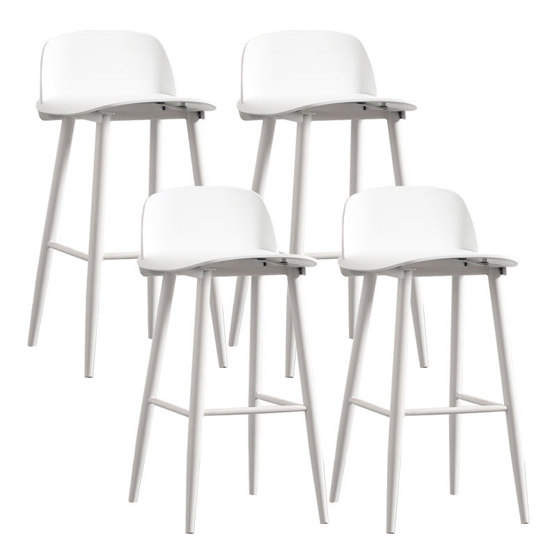 Modern Backrest Armless Counter Stool Iron Cafe Bar Stool with Acrylic Seat and Pedal White 4 Piece Set Clearhalo 'Bar Furniture' 'Bar Stools' 'bar_stools' 'furn' 'furn_bar_stools' 'Furniture' 'Kitchen & Dining Furniture' 5173108