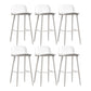 Modern Backrest Armless Counter Stool Iron Cafe Bar Stool with Acrylic Seat and Pedal White 6 Piece Set Clearhalo 'Bar Furniture' 'Bar Stools' 'bar_stools' 'furn' 'furn_bar_stools' 'Furniture' 'Kitchen & Dining Furniture' 5173110