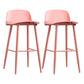 Modern Backrest Armless Counter Stool Iron Cafe Bar Stool with Acrylic Seat and Pedal Pink 2 Piece Set Clearhalo 'Bar Furniture' 'Bar Stools' 'bar_stools' 'furn' 'furn_bar_stools' 'Furniture' 'Kitchen & Dining Furniture' 5173112