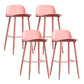 Modern Backrest Armless Counter Stool Iron Cafe Bar Stool with Acrylic Seat and Pedal Pink 4 Piece Set Clearhalo 'Bar Furniture' 'Bar Stools' 'bar_stools' 'furn' 'furn_bar_stools' 'Furniture' 'Kitchen & Dining Furniture' 5173113