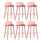 Modern Backrest Armless Counter Stool Iron Cafe Bar Stool with Acrylic Seat and Pedal Pink 6 Piece Set Clearhalo 'Bar Furniture' 'Bar Stools' 'bar_stools' 'furn' 'furn_bar_stools' 'Furniture' 'Kitchen & Dining Furniture' 5173114