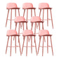 Modern Backrest Armless Counter Stool Iron Cafe Bar Stool with Acrylic Seat and Pedal Pink 8 Piece Set Clearhalo 'Bar Furniture' 'Bar Stools' 'bar_stools' 'furn' 'furn_bar_stools' 'Furniture' 'Kitchen & Dining Furniture' 5173115
