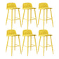 Modern Backrest Armless Counter Stool Iron Cafe Bar Stool with Acrylic Seat and Pedal Yellow 6 Piece Set Clearhalo 'Bar Furniture' 'Bar Stools' 'bar_stools' 'furn' 'furn_bar_stools' 'Furniture' 'Kitchen & Dining Furniture' 5173118