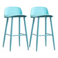 Modern Backrest Armless Counter Stool Iron Cafe Bar Stool with Acrylic Seat and Pedal Blue 2 Piece Set Clearhalo 'Bar Furniture' 'Bar Stools' 'bar_stools' 'furn' 'furn_bar_stools' 'Furniture' 'Kitchen & Dining Furniture' 5173120