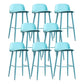 Modern Backrest Armless Counter Stool Iron Cafe Bar Stool with Acrylic Seat and Pedal Blue 8 Piece Set Clearhalo 'Bar Furniture' 'Bar Stools' 'bar_stools' 'furn' 'furn_bar_stools' 'Furniture' 'Kitchen & Dining Furniture' 5173123