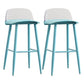 Modern Backrest Armless Counter Stool Iron Cafe Bar Stool with Acrylic Seat and Pedal Light Blue 2 Piece Set Clearhalo 'Bar Furniture' 'Bar Stools' 'bar_stools' 'furn' 'furn_bar_stools' 'Furniture' 'Kitchen & Dining Furniture' 5173124