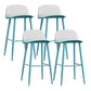 Modern Backrest Armless Counter Stool Iron Cafe Bar Stool with Acrylic Seat and Pedal Light Blue 4 Piece Set Clearhalo 'Bar Furniture' 'Bar Stools' 'bar_stools' 'furn' 'furn_bar_stools' 'Furniture' 'Kitchen & Dining Furniture' 5173125