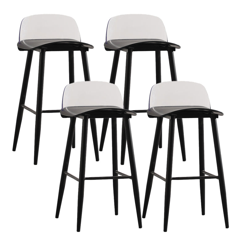 Modern Backrest Armless Counter Stool Iron Cafe Bar Stool with Acrylic Seat and Pedal Gloss Black 4 Piece Set Clearhalo 'Bar Furniture' 'Bar Stools' 'bar_stools' 'furn' 'furn_bar_stools' 'Furniture' 'Kitchen & Dining Furniture' 5173129