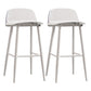 Modern Backrest Armless Counter Stool Iron Cafe Bar Stool with Acrylic Seat and Pedal Gloss White 2 Piece Set Clearhalo 'Bar Furniture' 'Bar Stools' 'bar_stools' 'furn' 'furn_bar_stools' 'Furniture' 'Kitchen & Dining Furniture' 5173132