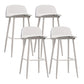 Modern Backrest Armless Counter Stool Iron Cafe Bar Stool with Acrylic Seat and Pedal Gloss White 4 Piece Set Clearhalo 'Bar Furniture' 'Bar Stools' 'bar_stools' 'furn' 'furn_bar_stools' 'Furniture' 'Kitchen & Dining Furniture' 5173133