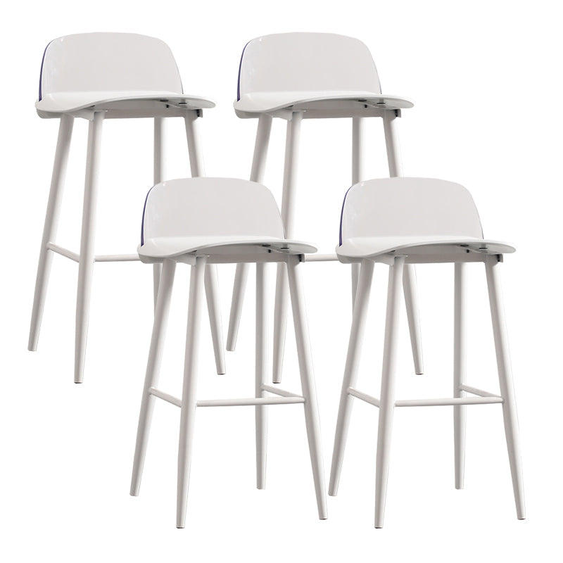 Modern Backrest Armless Counter Stool Iron Cafe Bar Stool with Acrylic Seat and Pedal Gloss White 4 Piece Set Clearhalo 'Bar Furniture' 'Bar Stools' 'bar_stools' 'furn' 'furn_bar_stools' 'Furniture' 'Kitchen & Dining Furniture' 5173133