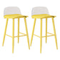 Modern Backrest Armless Counter Stool Iron Cafe Bar Stool with Acrylic Seat and Pedal Light Yellow 2 Piece Set Clearhalo 'Bar Furniture' 'Bar Stools' 'bar_stools' 'furn' 'furn_bar_stools' 'Furniture' 'Kitchen & Dining Furniture' 5173136