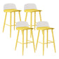 Modern Backrest Armless Counter Stool Iron Cafe Bar Stool with Acrylic Seat and Pedal Light Yellow 4 Piece Set Clearhalo 'Bar Furniture' 'Bar Stools' 'bar_stools' 'furn' 'furn_bar_stools' 'Furniture' 'Kitchen & Dining Furniture' 5173137