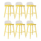 Modern Backrest Armless Counter Stool Iron Cafe Bar Stool with Acrylic Seat and Pedal Light Yellow 6 Piece Set Clearhalo 'Bar Furniture' 'Bar Stools' 'bar_stools' 'furn' 'furn_bar_stools' 'Furniture' 'Kitchen & Dining Furniture' 5173138