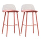 Modern Backrest Armless Counter Stool Iron Cafe Bar Stool with Acrylic Seat and Pedal Light Pink 2 Piece Set Clearhalo 'Bar Furniture' 'Bar Stools' 'bar_stools' 'furn' 'furn_bar_stools' 'Furniture' 'Kitchen & Dining Furniture' 5173140