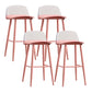 Modern Backrest Armless Counter Stool Iron Cafe Bar Stool with Acrylic Seat and Pedal Light Pink 4 Piece Set Clearhalo 'Bar Furniture' 'Bar Stools' 'bar_stools' 'furn' 'furn_bar_stools' 'Furniture' 'Kitchen & Dining Furniture' 5173141