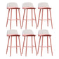 Modern Backrest Armless Counter Stool Iron Cafe Bar Stool with Acrylic Seat and Pedal Light Pink 6 Piece Set Clearhalo 'Bar Furniture' 'Bar Stools' 'bar_stools' 'furn' 'furn_bar_stools' 'Furniture' 'Kitchen & Dining Furniture' 5173142