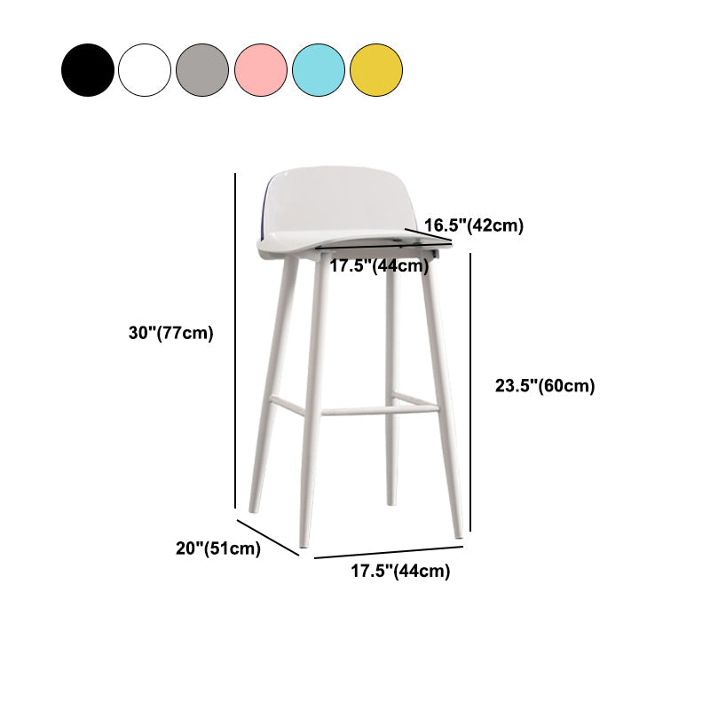 Modern Backrest Armless Counter Stool Iron Cafe Bar Stool with Acrylic Seat and Pedal Clearhalo 'Bar Furniture' 'Bar Stools' 'bar_stools' 'furn' 'furn_bar_stools' 'Furniture' 'Kitchen & Dining Furniture' 5173146
