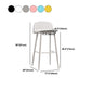Modern Backrest Armless Counter Stool Iron Cafe Bar Stool with Acrylic Seat and Pedal Clearhalo 'Bar Furniture' 'Bar Stools' 'bar_stools' 'furn' 'furn_bar_stools' 'Furniture' 'Kitchen & Dining Furniture' 5173147