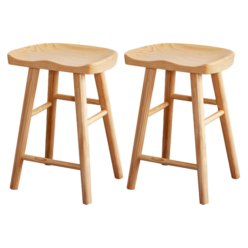 Modern Armless Backless Counter Stool Wood Cashier Bar Stool with Seat and Pedal Wood 2 Piece Set Clearhalo 'Bar Furniture' 'Bar Stools' 'bar_stools' 'furn' 'furn_bar_stools' 'Furniture' 'Kitchen & Dining Furniture' 5173149