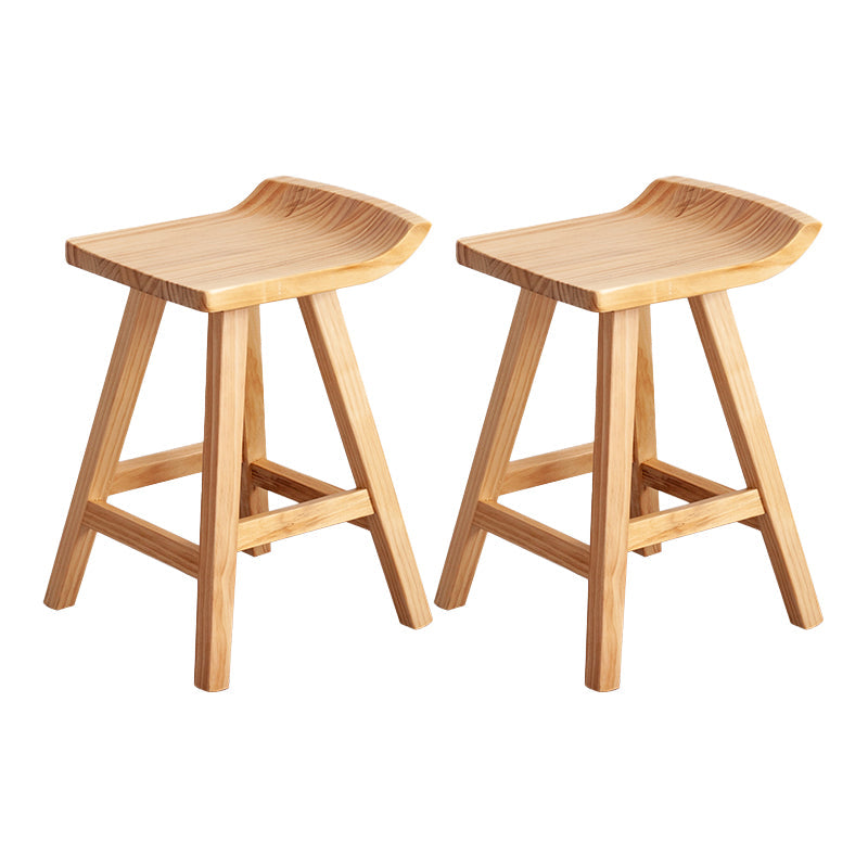 Modern Armless Backless Counter Stool Wood Cashier Bar Stool with Seat and Pedal Light Brown 2 Piece Set Clearhalo 'Bar Furniture' 'Bar Stools' 'bar_stools' 'furn' 'furn_bar_stools' 'Furniture' 'Kitchen & Dining Furniture' 5173157