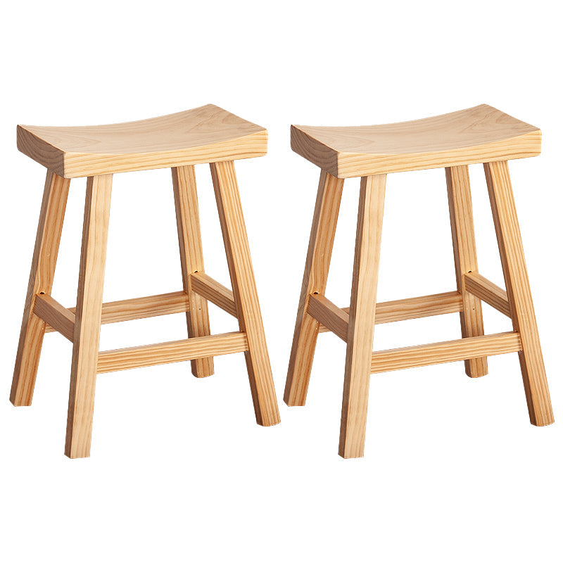 Modern Armless Backless Counter Stool Wood Cashier Bar Stool with Seat and Pedal Natural 2 Piece Set Clearhalo 'Bar Furniture' 'Bar Stools' 'bar_stools' 'furn' 'furn_bar_stools' 'Furniture' 'Kitchen & Dining Furniture' 5173165
