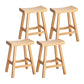 Modern Armless Backless Counter Stool Wood Cashier Bar Stool with Seat and Pedal Natural 4 Piece Set Clearhalo 'Bar Furniture' 'Bar Stools' 'bar_stools' 'furn' 'furn_bar_stools' 'Furniture' 'Kitchen & Dining Furniture' 5173167