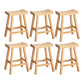 Modern Armless Backless Counter Stool Wood Cashier Bar Stool with Seat and Pedal Natural 6 Piece Set Clearhalo 'Bar Furniture' 'Bar Stools' 'bar_stools' 'furn' 'furn_bar_stools' 'Furniture' 'Kitchen & Dining Furniture' 5173168