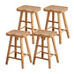 Modern Armless Backless Counter Stool Wood Cashier Bar Stool with Seat and Pedal Natural White 4 Piece Set Clearhalo 'Bar Furniture' 'Bar Stools' 'bar_stools' 'furn' 'furn_bar_stools' 'Furniture' 'Kitchen & Dining Furniture' 5173173