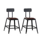 Industrial Armless Counter Stool Iron Milk Tea Shop Bar Stool with Cushion and Pedal With Back 2 Piece Set Short Stool(18"H) Clearhalo 'Bar Furniture' 'Bar Stools' 'bar_stools' 'furn' 'furn_bar_stools' 'Furniture' 'Kitchen & Dining Furniture' 5173193