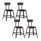 Industrial Armless Counter Stool Iron Milk Tea Shop Bar Stool with Cushion and Pedal With Back 4 Piece Set Short Stool(18"H) Clearhalo 'Bar Furniture' 'Bar Stools' 'bar_stools' 'furn' 'furn_bar_stools' 'Furniture' 'Kitchen & Dining Furniture' 5173194