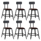 Industrial Armless Counter Stool Iron Milk Tea Shop Bar Stool with Cushion and Pedal With Back 6 Piece Set Short Stool(18"H) Clearhalo 'Bar Furniture' 'Bar Stools' 'bar_stools' 'furn' 'furn_bar_stools' 'Furniture' 'Kitchen & Dining Furniture' 5173196