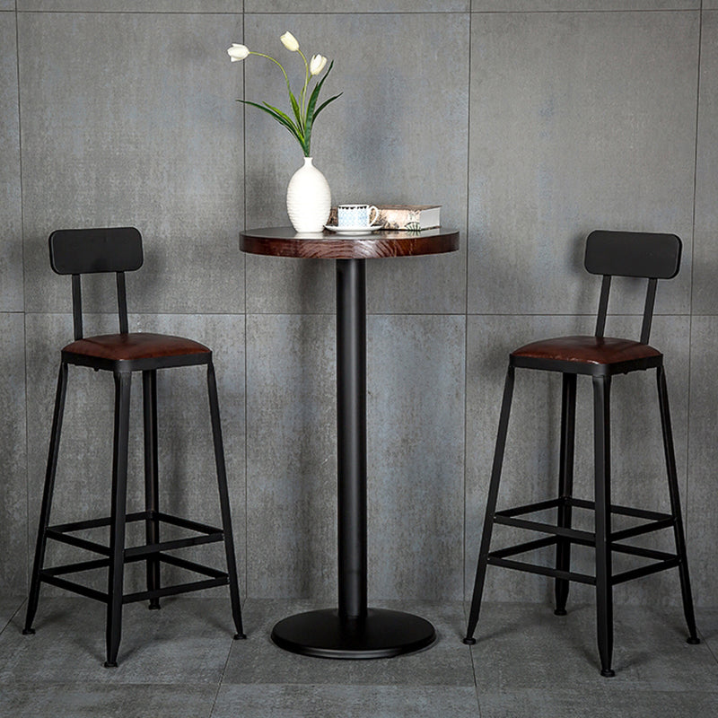 Industrial Armless Counter Stool Iron Milk Tea Shop Bar Stool with Cushion and Pedal Clearhalo 'Bar Furniture' 'Bar Stools' 'bar_stools' 'furn' 'furn_bar_stools' 'Furniture' 'Kitchen & Dining Furniture' 5173198