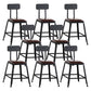 Industrial Armless Counter Stool Iron Milk Tea Shop Bar Stool with Cushion and Pedal With Back 8 Piece Set Short Stool(18"H) Clearhalo 'Bar Furniture' 'Bar Stools' 'bar_stools' 'furn' 'furn_bar_stools' 'Furniture' 'Kitchen & Dining Furniture' 5173199