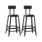 Industrial Armless Counter Stool Iron Milk Tea Shop Bar Stool with Cushion and Pedal With Back 2 Piece Set Counter Stool(26"H) Clearhalo 'Bar Furniture' 'Bar Stools' 'bar_stools' 'furn' 'furn_bar_stools' 'Furniture' 'Kitchen & Dining Furniture' 5173200