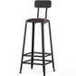 Industrial Armless Counter Stool Iron Milk Tea Shop Bar Stool with Cushion and Pedal Clearhalo 'Bar Furniture' 'Bar Stools' 'bar_stools' 'furn' 'furn_bar_stools' 'Furniture' 'Kitchen & Dining Furniture' 5173201