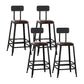 Industrial Armless Counter Stool Iron Milk Tea Shop Bar Stool with Cushion and Pedal With Back 4 Piece Set Counter Stool(26"H) Clearhalo 'Bar Furniture' 'Bar Stools' 'bar_stools' 'furn' 'furn_bar_stools' 'Furniture' 'Kitchen & Dining Furniture' 5173203
