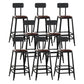 Industrial Armless Counter Stool Iron Milk Tea Shop Bar Stool with Cushion and Pedal With Back 8 Piece Set Counter Stool(26"H) Clearhalo 'Bar Furniture' 'Bar Stools' 'bar_stools' 'furn' 'furn_bar_stools' 'Furniture' 'Kitchen & Dining Furniture' 5173207